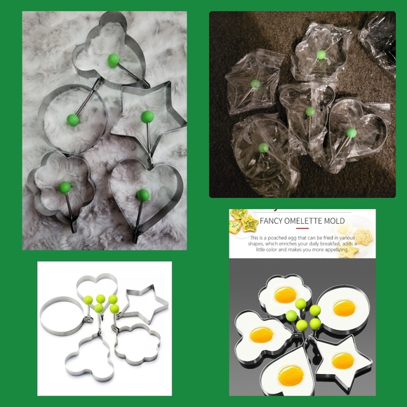 New 5 pack fancy omelette molds egg molds heart star circle mouse breakfast mold - Picture 4 of 11